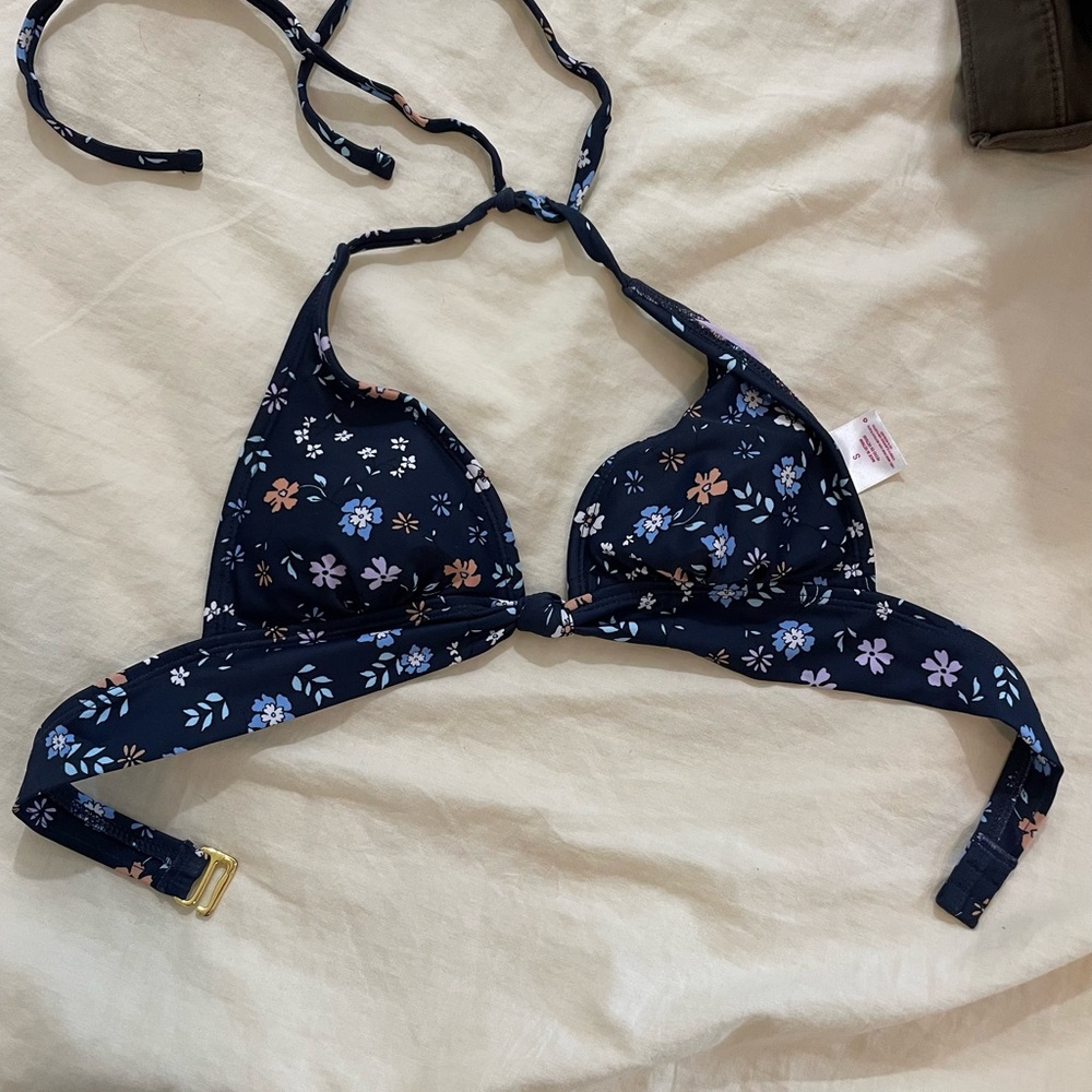 Target Floral Bikini Top - Navy and Lavender